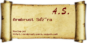 Armbrust Sára névjegykártya