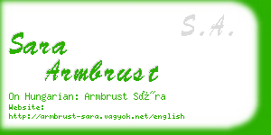 sara armbrust business card